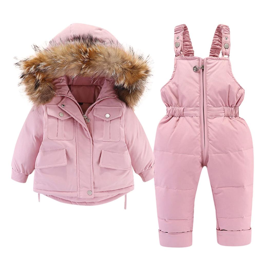 2024 Winter Down Jacket for Girl Clothes Kids Overalls Snowsuit Baby Boy Over Coat Toddler New Year Clothing Set