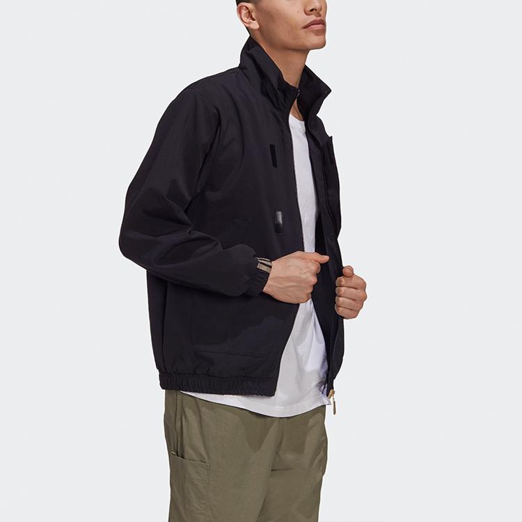Adidas Originals Trefoil Logo Casual Sports Jacket Men Outerwear Black GJ6728
