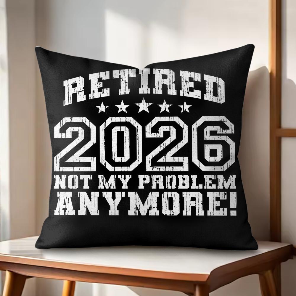 retired gift 2026 Cushion Cover Natural Linen Organic Fabric Double-Sided Printing Couch Pillow Covers Home Decor