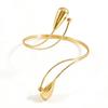 Spiral Twisted Open Cuff Armlet Geometric Water Drop Bangle  Jewelry Accessories