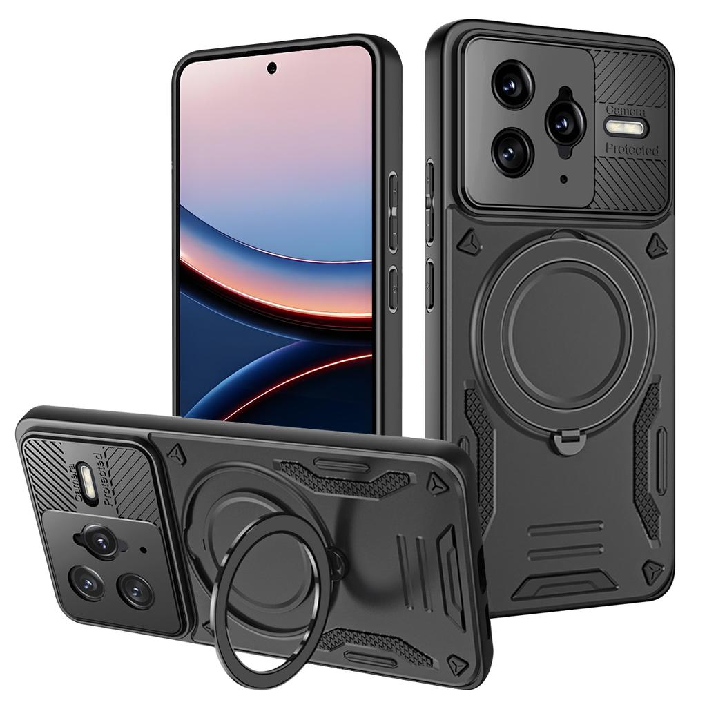 Роскошный Высококачественный Магнитный Чехол-Броня Для Xiaomi POCO F7 UItra С Кольцом-Подставкой Защитный Бампер