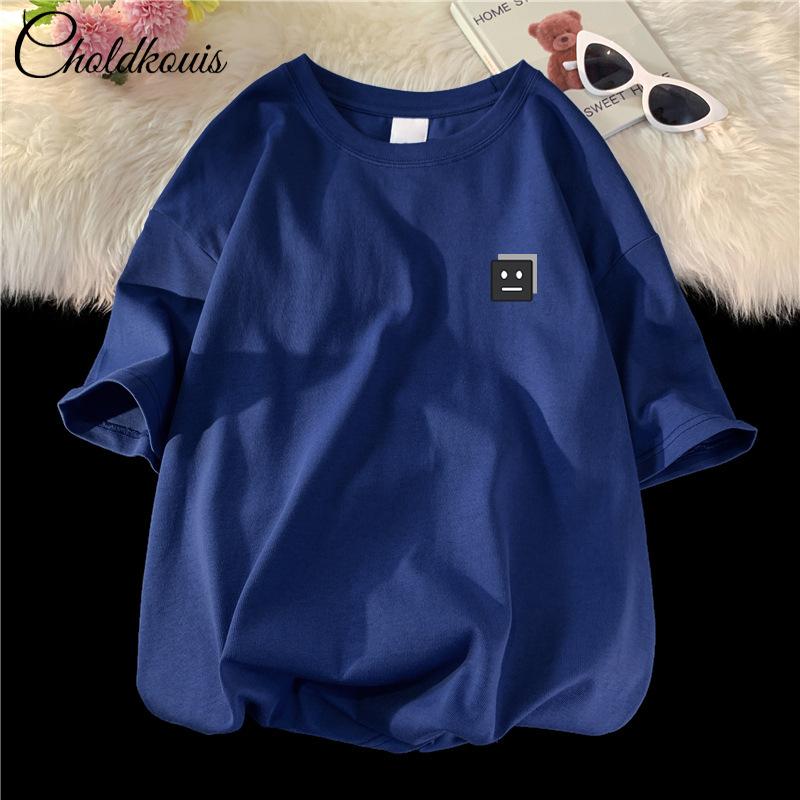 Мужская футболка с коротким рукавом Новая Свободная Повседневная Корейская Модная Одежда Мужская С Принтом Круглый Вырез Узор Модная