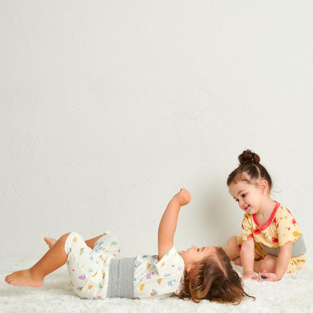 HOT pajamas for boys and [MIKIHOUSE BISCUITS] Short-sleeved girls, baby, kids, children's clothing, yellow, 110cm, 70-7335-144