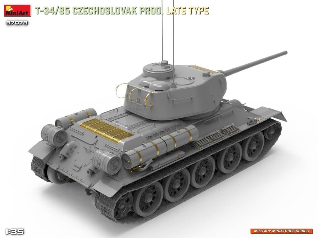 MiniArt Scale Czechoslovakian Late Model Plastic Model Kit MA37078 1/35 T-34-85 (Tank)