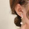 Women's Daily Pearl Drop Cubic Stick Long Earrings