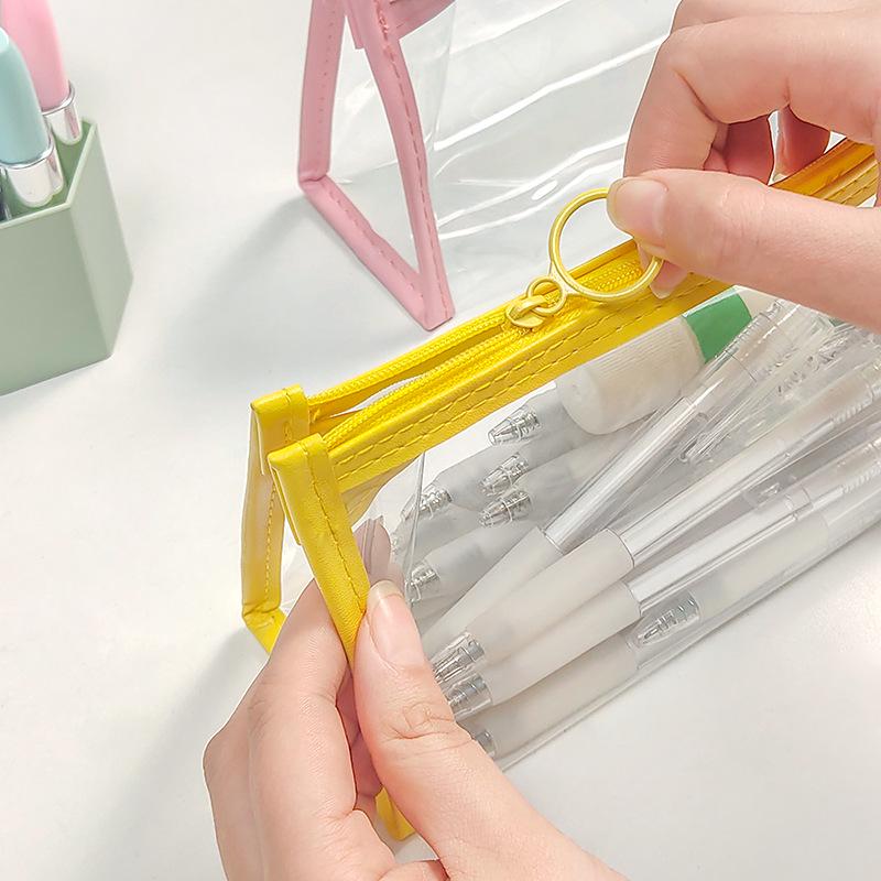 Transparent Multi-functional Pencil & Cosmetic Bag - Large Capacity, Waterproof, Student and Travel-Friendly