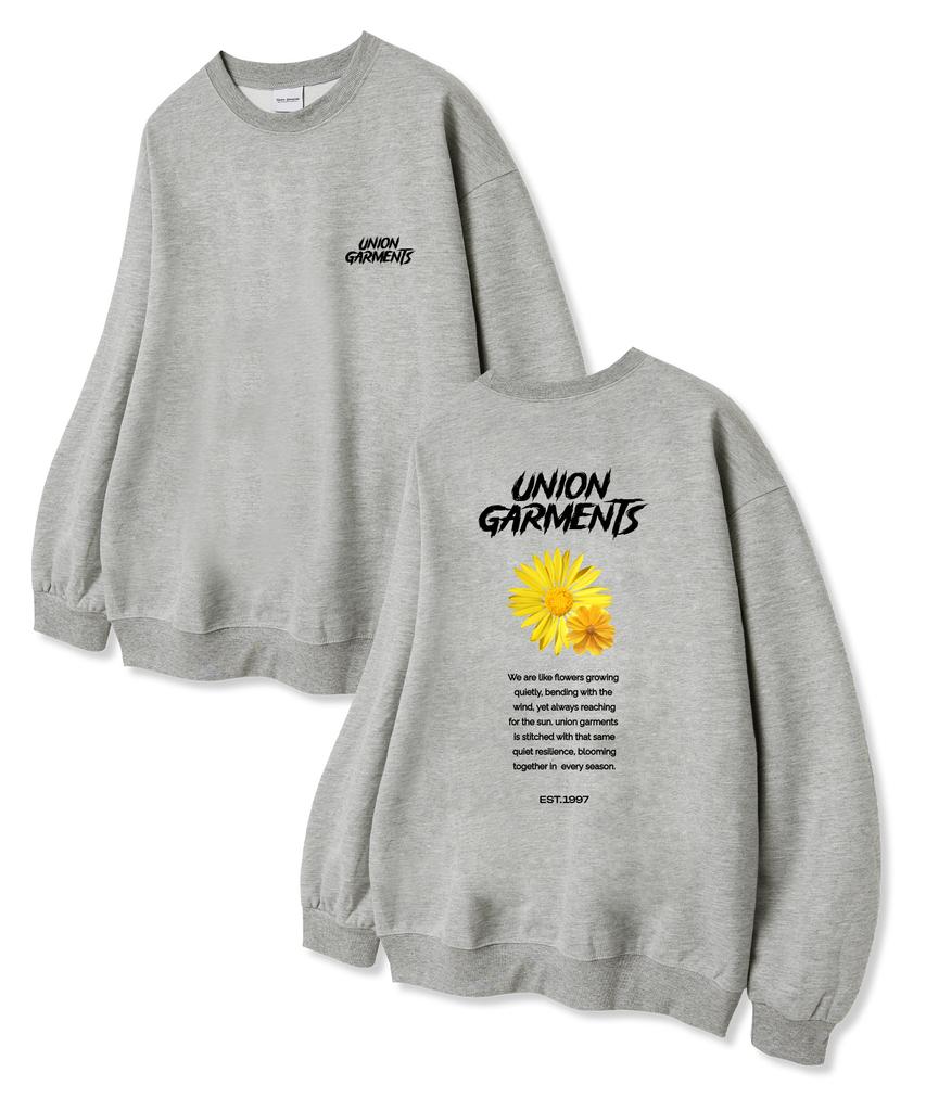 UNION GARMENTS Свитшот с двумя цветами из махровой ткани Серый