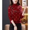 Autumn Winter Women's High Neck Knit Sweater Pullover Long Sleeve Knit Large Size Loose Knit Top
