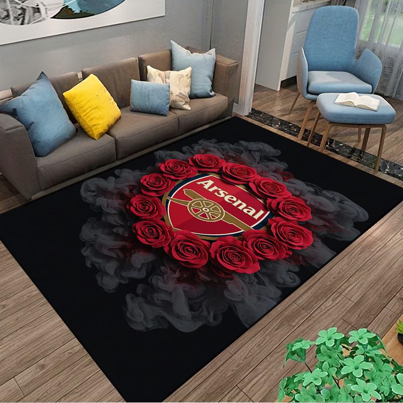 Arsenal Red Rose Designed floor mat, suitable as a non-slip mat for the living room or bedroom sofa