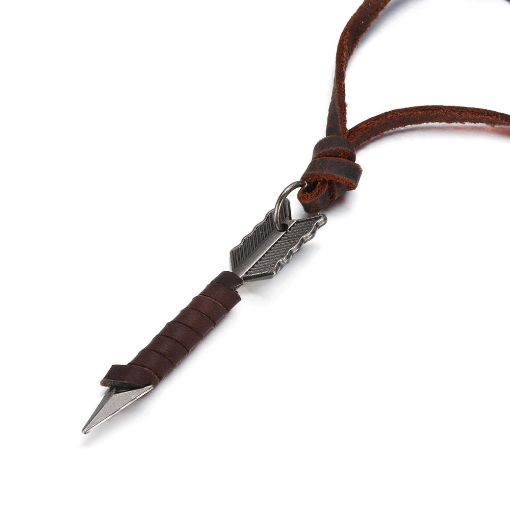 Подарки Винтажное Ручной Работы Ожерелье Чокер Подвеска Стрела Кожаная Цепочка