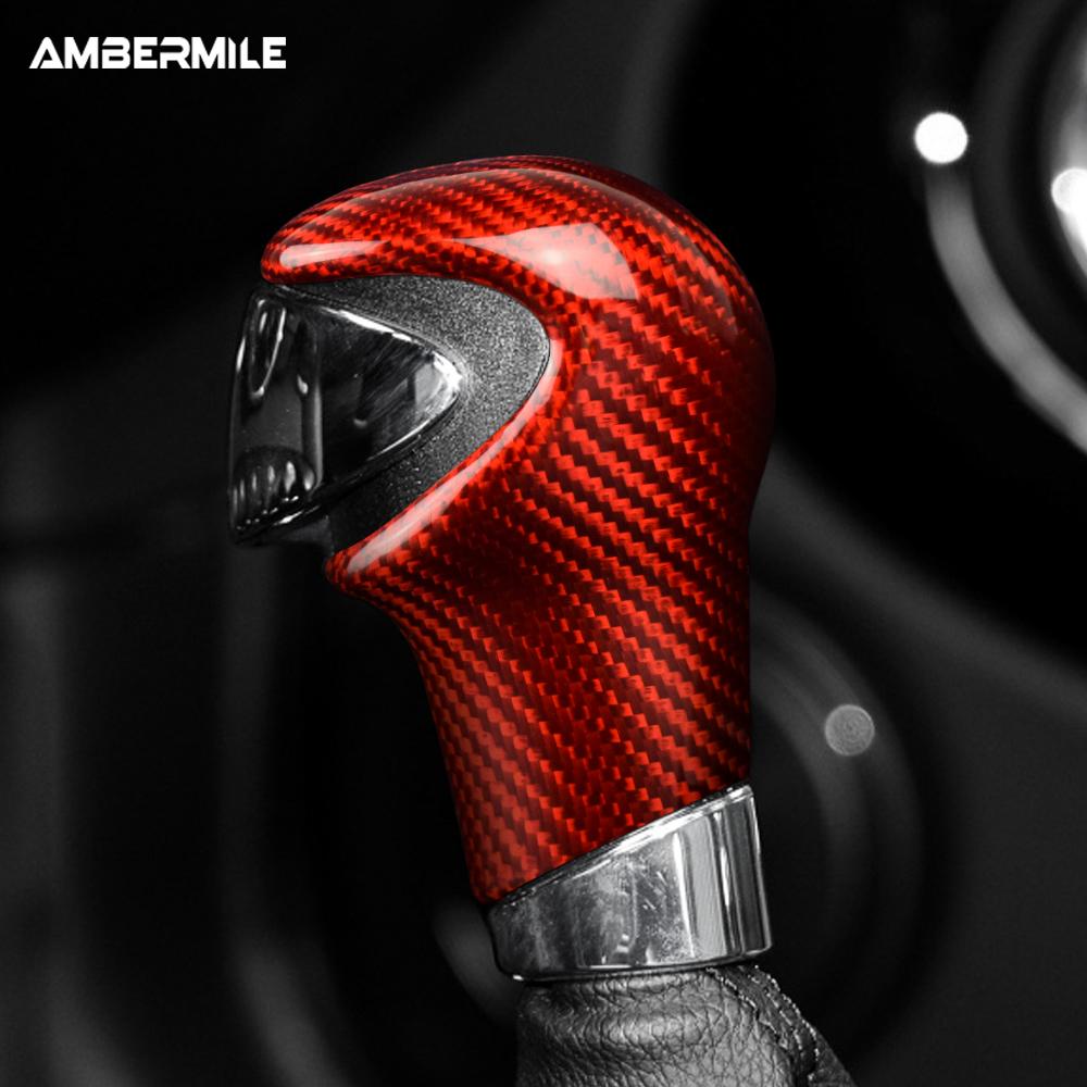 For BMW MINI R55 R56 R57 R58 R59 R60 R61 Real Carbon Fiber Gear Shift Knob Cover Decorative Car Interior Retrofit Accessories