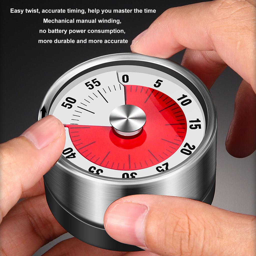 Visual Timer Multifunctional Retro Round Mechanical Visual Timer for Kitchen Study Work Hair Dyeing Fitness