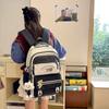Women's Large Capacity Baackpack Color Block Middle School Schoolbag Cartoon Backpack