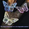 20 шт. полых резных наклеек-бабочек, украшения, 3D-ослепительные зеркальные металлические наклейки-бабочки для скрапбукинга, расходных материалов для журналов