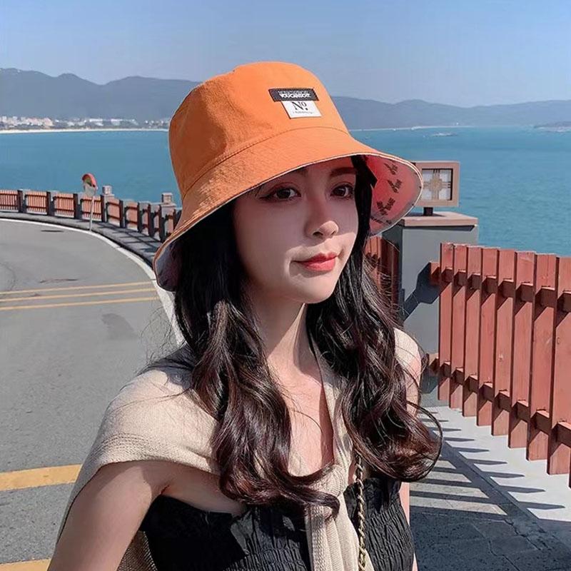 Reversible Bucket Hat for Women Girls Wide Brim Foldable Flat Top Panama Sun Hat Beach Fisherman Cap