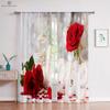 Романтичные шторы с красными розами и цветочным узором, в стиле ретро, для спальни, гостиной, кабинета, кухни, индивидуальное украшение для дома, 2 шт.