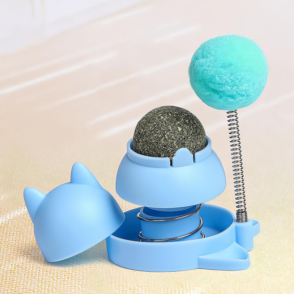 Natural Catnip Cat Rotatable Catnip Spring Ball Toys Clean Mouth Promote Digestion Pet Cat Toys