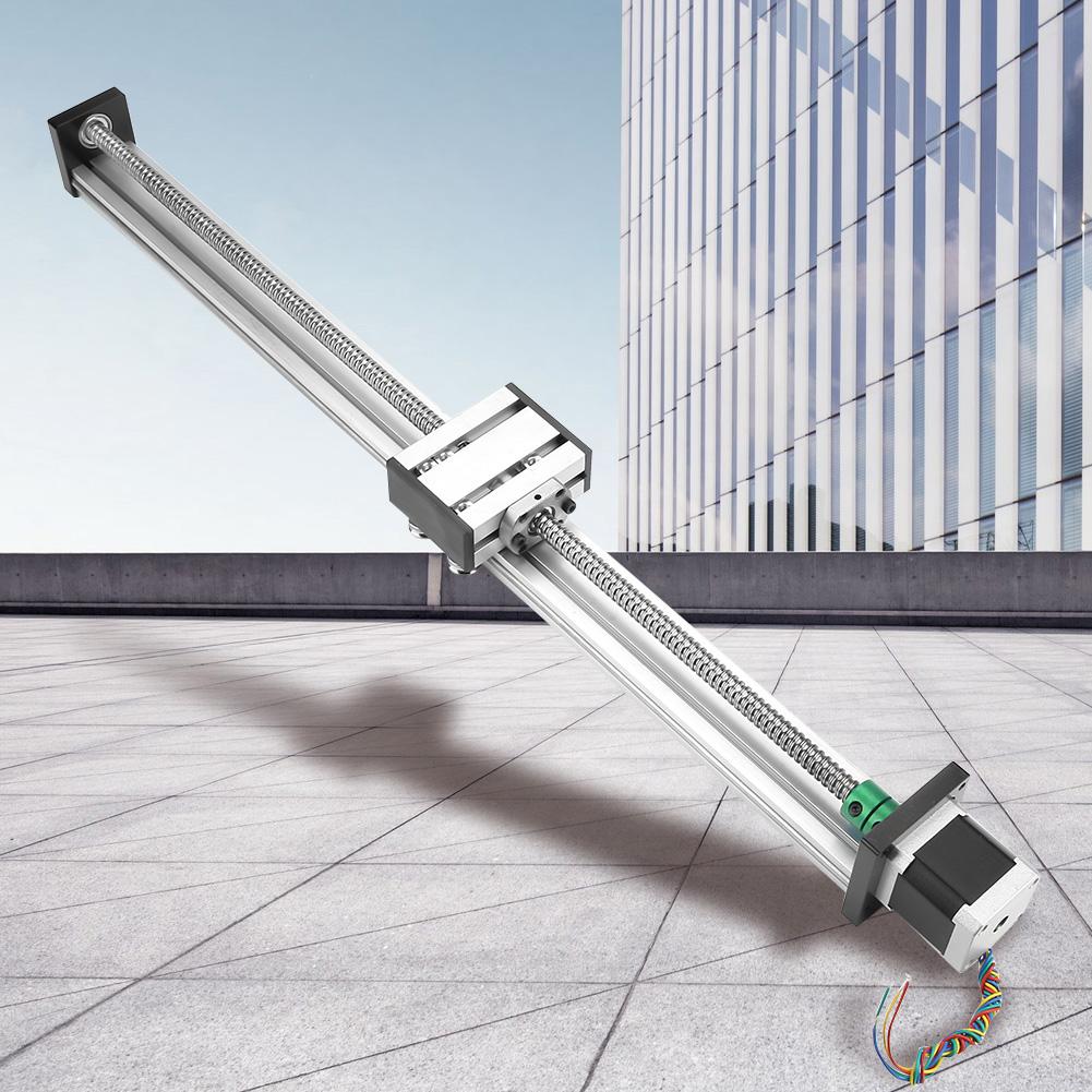 Linear beam table, aluminum 1204 screw linear grinding screw rail 500 mm with 42 mm stepper motor for automation and measuri