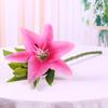 Artificial Flower Weather-resistant Non-fading No Withering No-Watering Easy Maintenance 3D Printing 3 Heads Artificial Lily Flower Home Decor