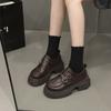 Туфли на платформе кожаные женские весна и осень 2025 новые мокасины универсальные рабочие туфли для работы на работе обувь jk single
