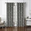 2 Panels Star Blackout Curtains for Bedroom Grey Window Drapes Silver Foil Printed Room Darkening Panels Grommet Thermal Insulated Drapery Kids Room