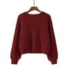 Womens Cable Knit Sweater Coat Autumn Winter Short Cardigan V Neck Top