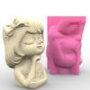 Geometric Bowknot Girl Gypsum Silicone Molds Storage Box Mold for Making Succulent Plant  Flower  Pen Holder