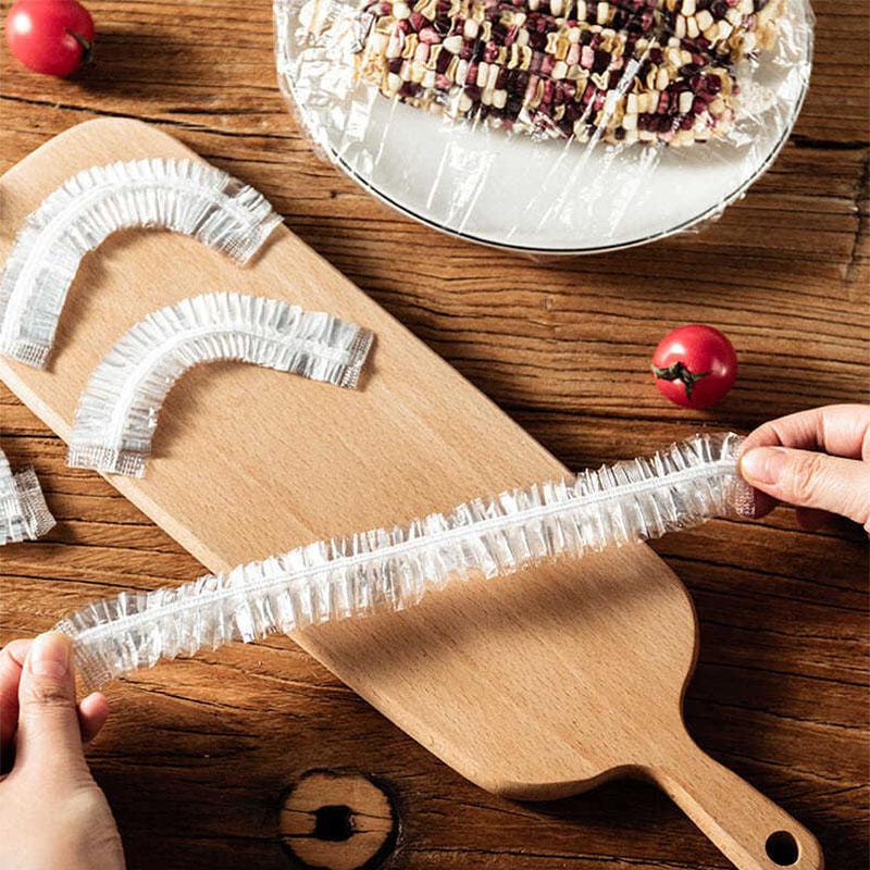 50/100PCS Disposable Food Cover Plastic Wrap Elastic Food Lids For Fruit Bowls Cups Caps Storage Kitchen Fresh Keeping Saver Bag