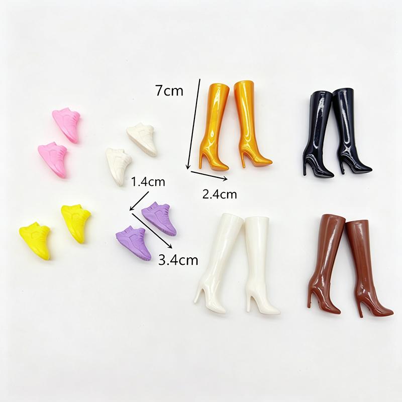 Pointed High Heels for Dolls 5 Pairs Toy Boots Princess Dress Up and Playhouse Fun