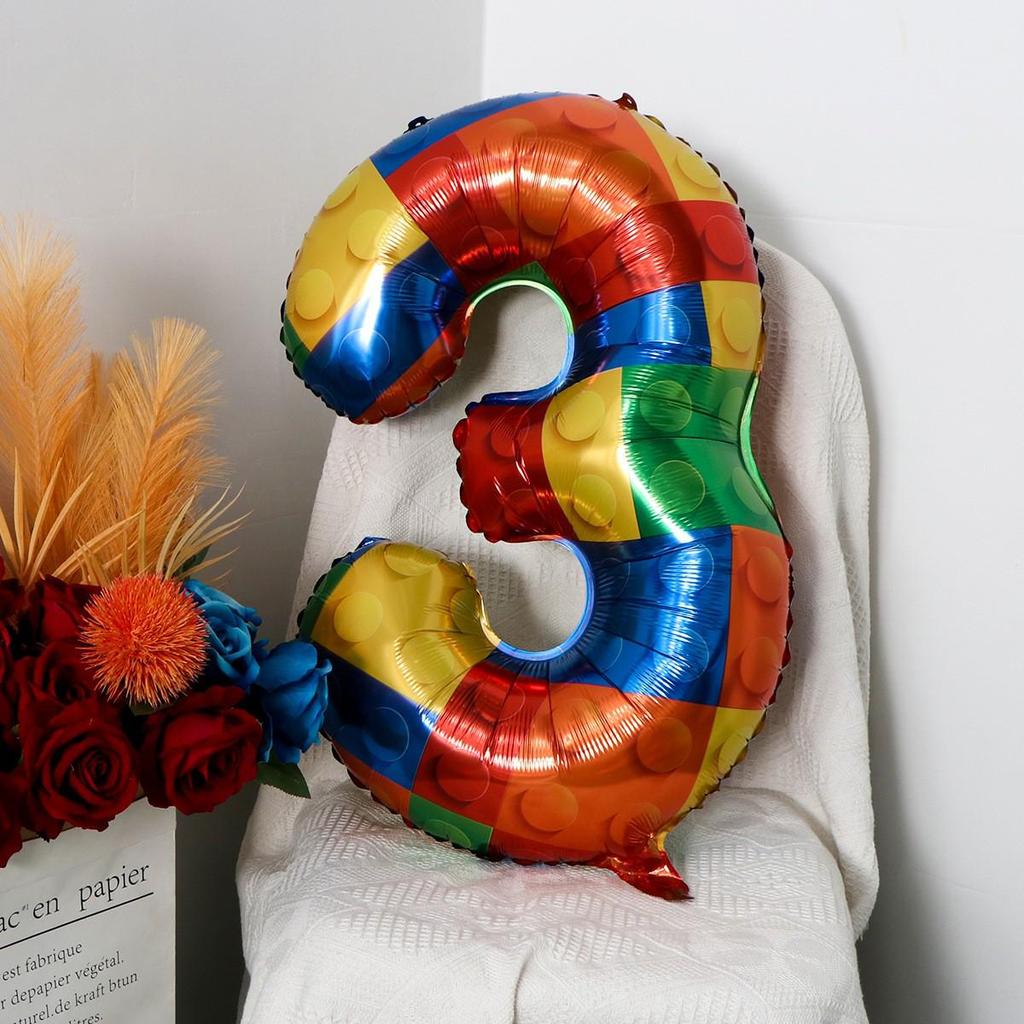 32-Inch US Number Birthday Party Balloons - Individual Aluminum Film