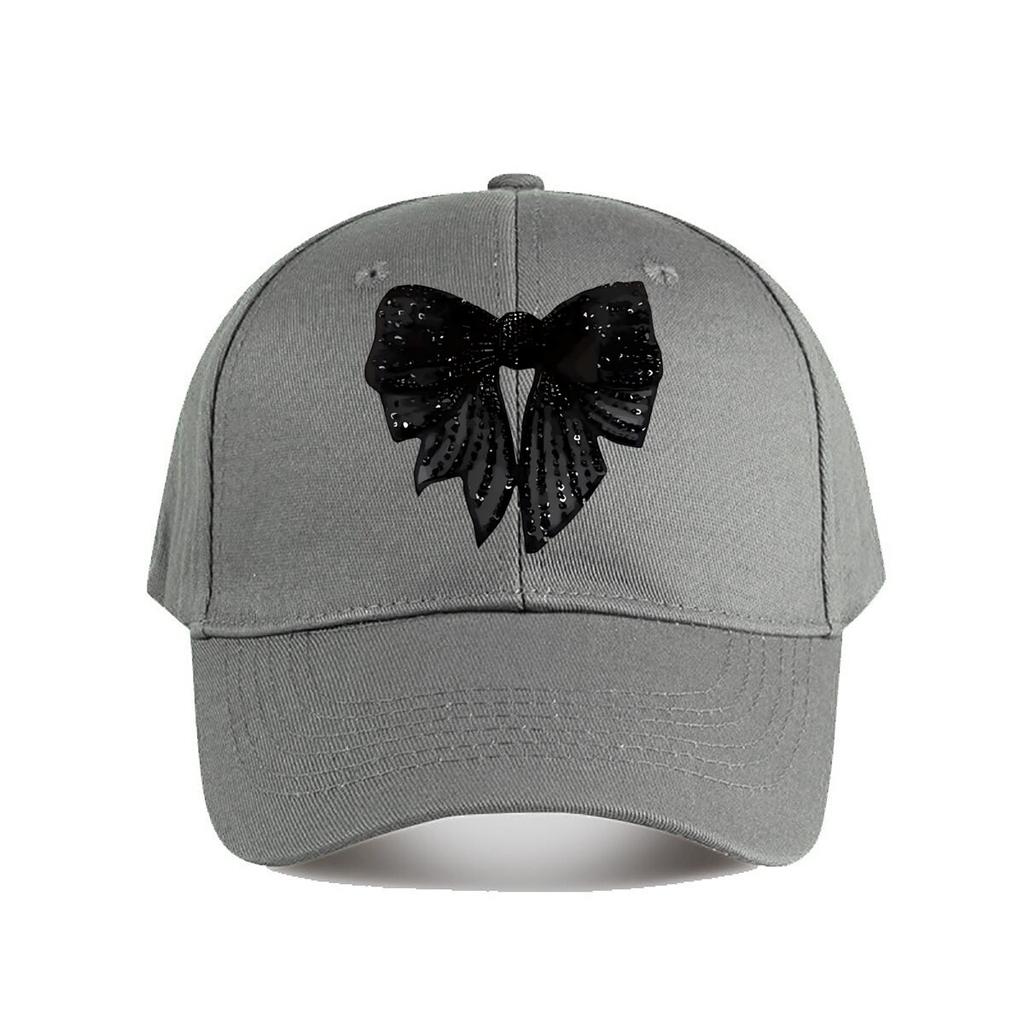 Black Bowknot Glitter Casual Daily Baseball Cap Fashion Unisex Sunhat Womens Outdoor Sports Snapback Cap