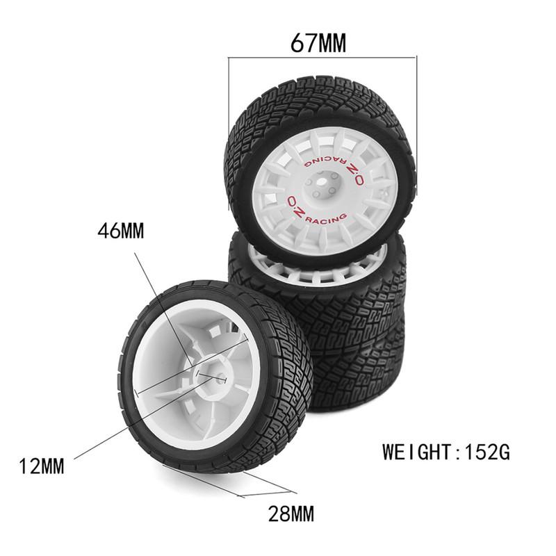 1/10 RC Rally Car Tires On Road Tyres 12mm Hex Plastic Wheels Rims for 1/10 Scale Racing Car Tamiya TT01 TT02 XV01 TA06 PTG2
