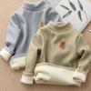 Girls Padded Shirt Boys Turtleneck Jumper Autumn Winter Children Warm Fashion Casual Long Sleeved Sweater