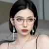 Personalized Luxury Metal Plain Glasses Women Clear Cat Eye Eyewear Anti-Blue Light Optical Spectacles Trendy Computer Glasses