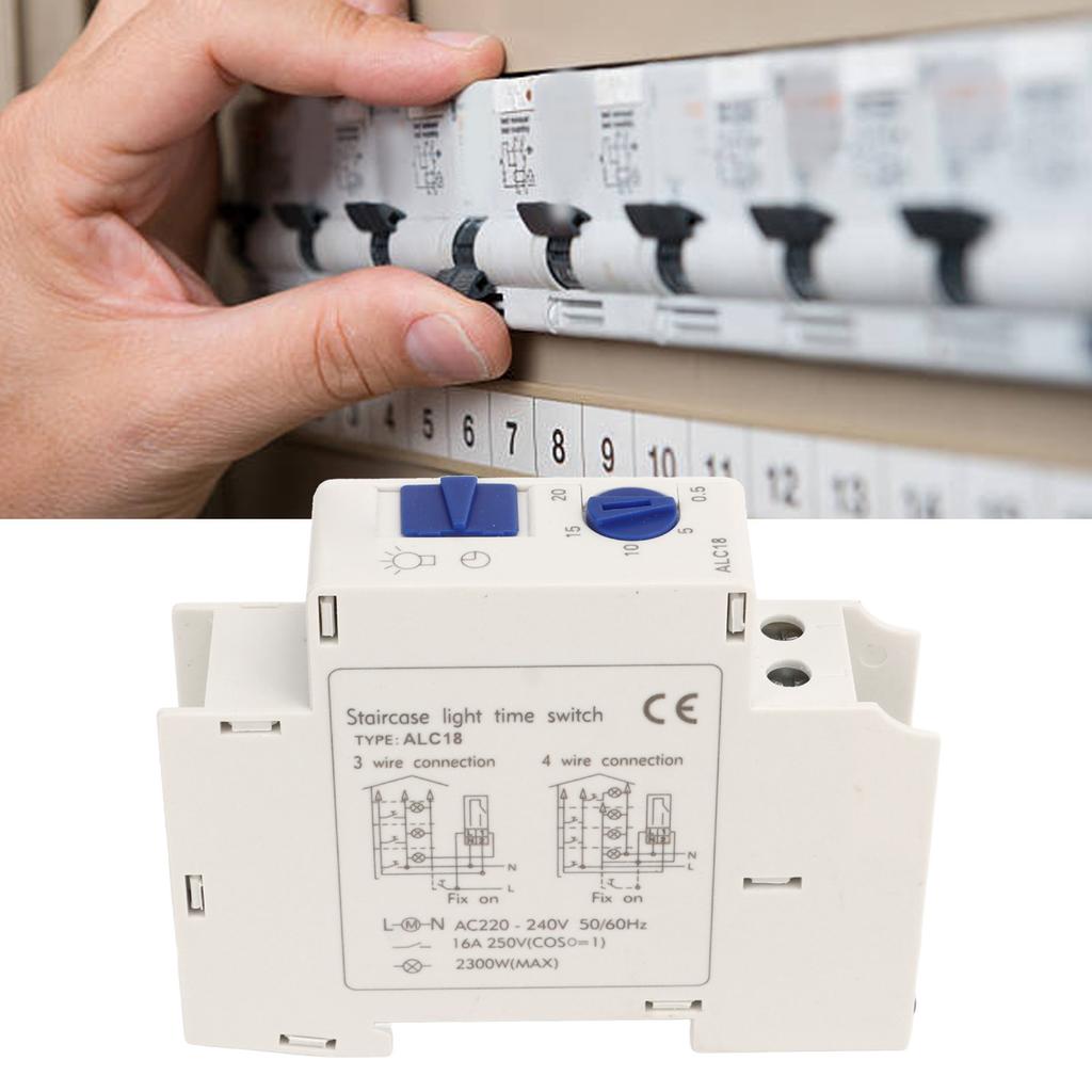 Timer Switch Circuit Breaker 0.5‑20min Timing Controller 220‑240V AC for Light Appliances