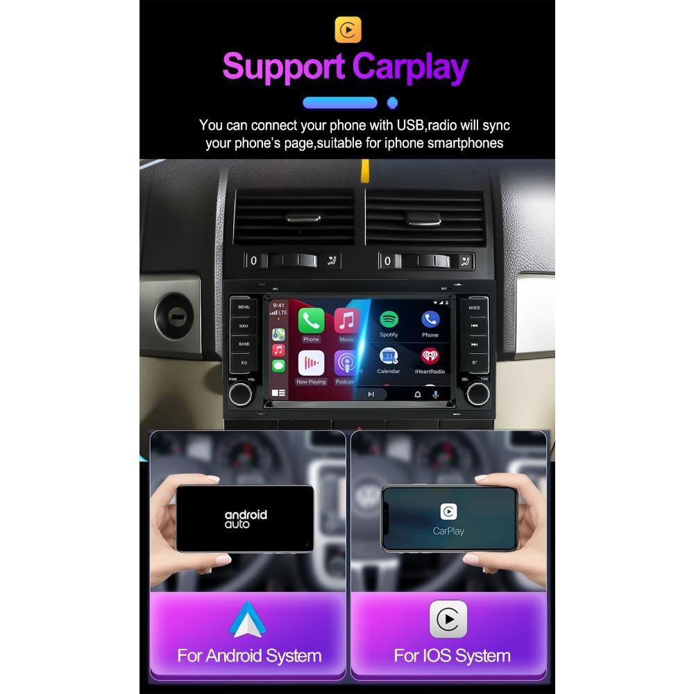 Автомобильный радиоприемник мультимедийный проигрыватель для Volkswagen Touareg Transporter T5 Multivan 2004-2011 2 Din Android Carplay GPS Autoradio 1+32 ГБ