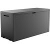 Outdoor Resin Storage Chest 270 Liters Grey - Emily Garden Trunk