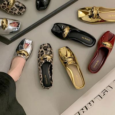Модные женские балетки, мюли, шлепанцы, полые сандалии, женская обувь, лето 2025, сексуальные новые кожаные туфли-слингбэки, роскошный бренд, женские шлепанцы