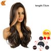 European and American Women's Wig Head Cover with Medium Point Dyeing Wavy Long Curly Hair