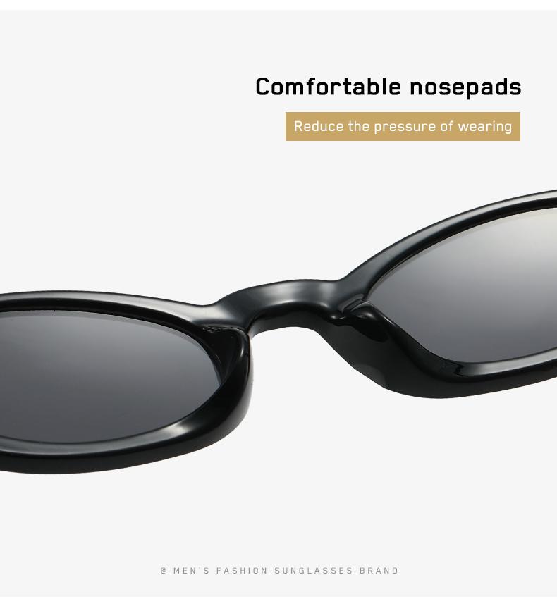 Retro Oval Cat-Eye Sunglasses – Vintage 90s Narrow Frame UV400 Fashion Eyewear for Women & Men