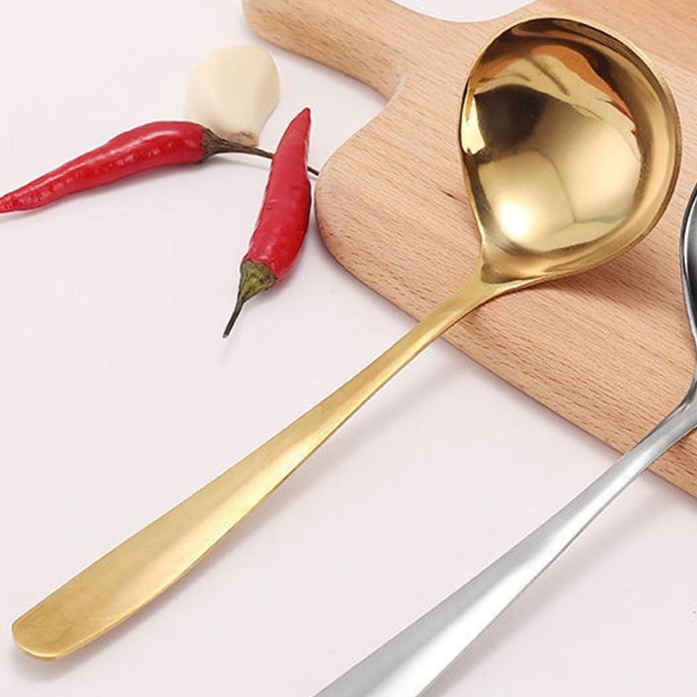 2Pcs Deep Curved Spoon Metal Ladle Rustless Steel Serving Spoon Food Spoon Food Distribution