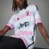 Adidas Выездная майка Ювентус 23/24 с буквенно-цифровым принтом и цветными блоками с круглым вырезом, мужские топы белого цвета HR8255