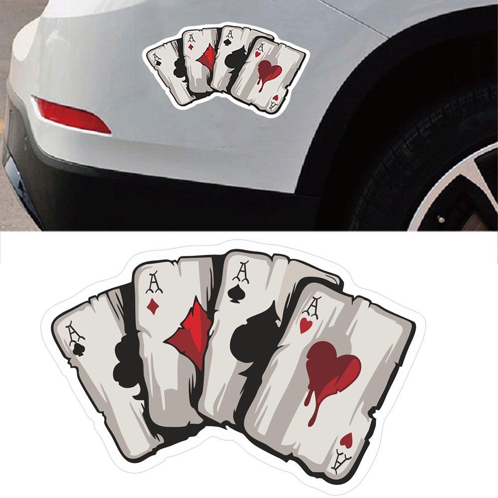 Funny Poker Pattern Car Truck Body Window Decoration Reflective Sticker Decal ADM