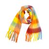 Autumn and Winter New Thickened Shawl Imitation Mohair Coarse Whiskers Colorful Plaid Scarf