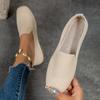2025 Spring New Large Size Square Head Flat Flying Shoes Women's Slip-on Casual Shoes