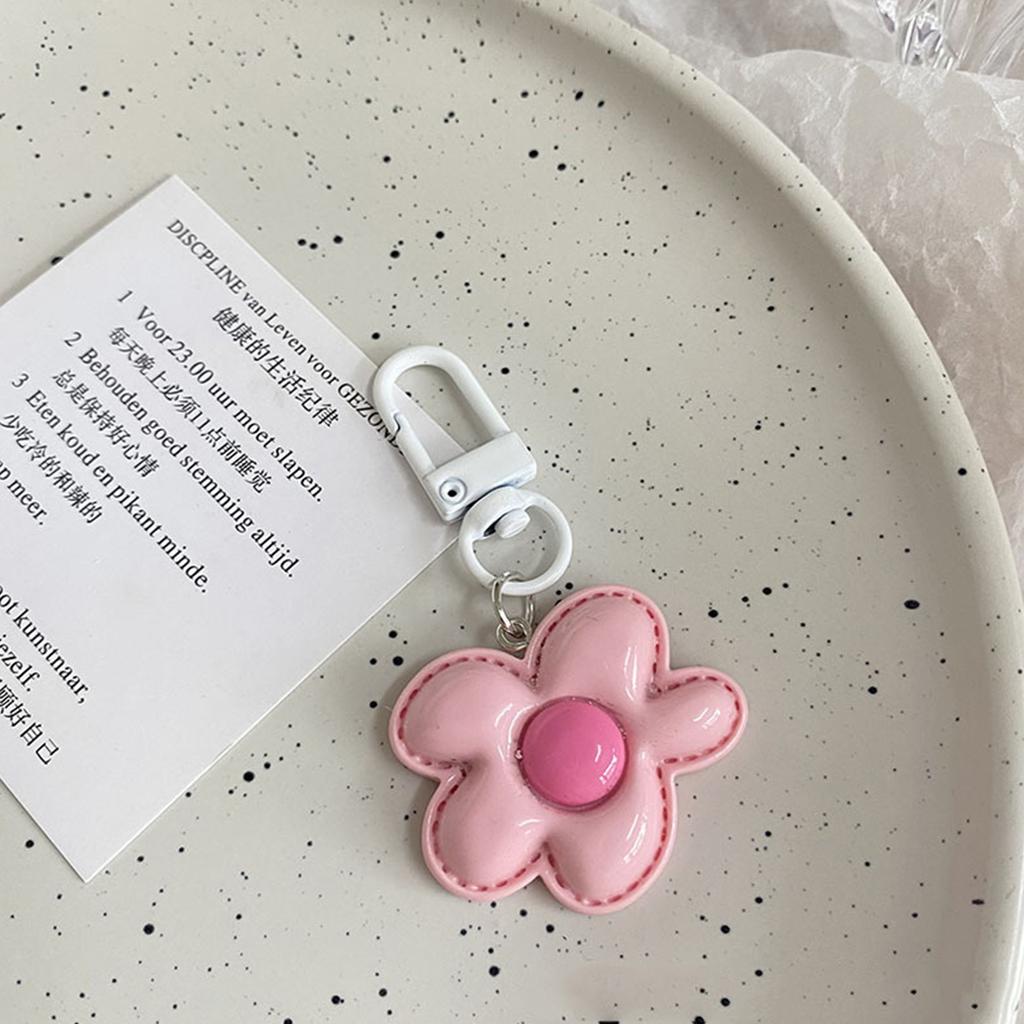 Cute Color Flower Pendant Keychains Bag Earphone Case Pendant Diy Accessories Car Key Ring Candy Color Key Chains Decor Jewelry