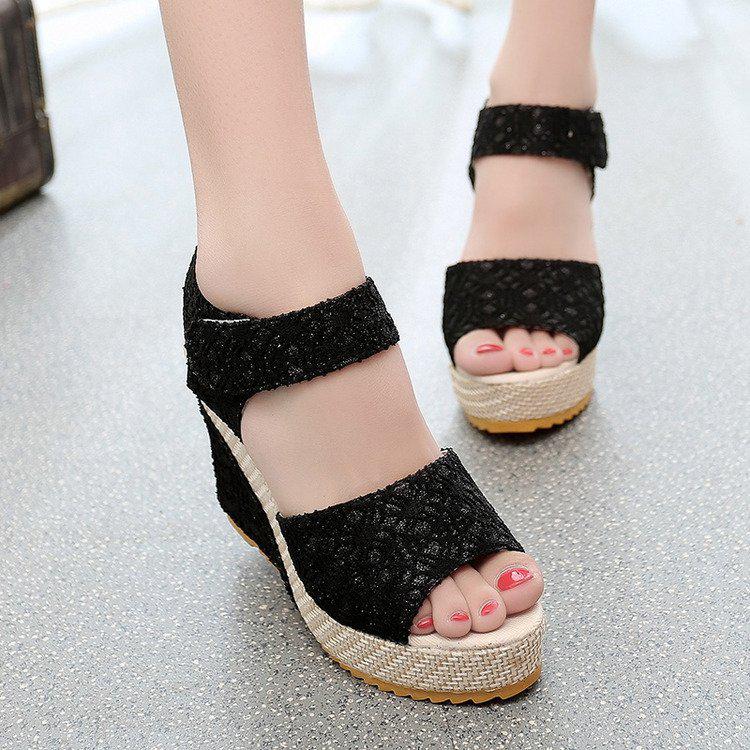 Shoes for Women Plus Size 35-40 2025 Summer Elegant Women Platform Sadals Non-slip Wedges Sandalias Mujer Casual Beach Shoes