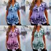 Floral Print T Shirt With 3d Digital Ink For Casual Women Summer Wear