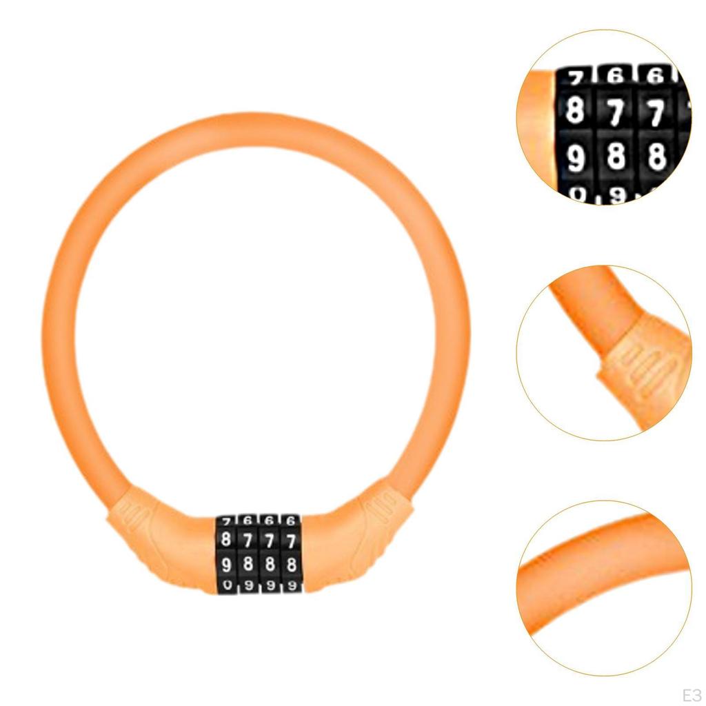 Велосипедный тросовый замок Противоугонный 4-значный пароль Комбинация велосипедных аксессуаров