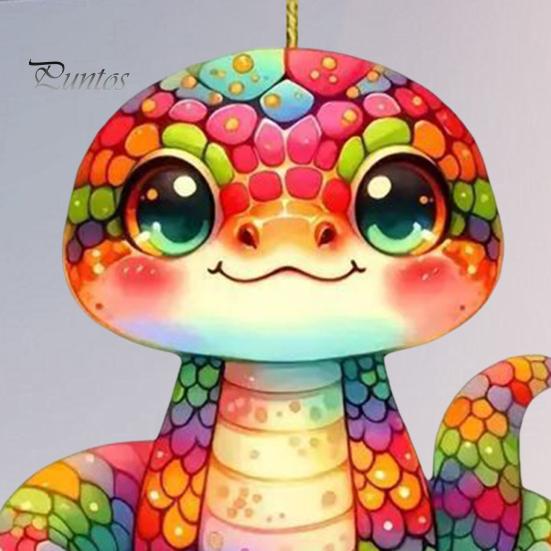 Рождественский кулон для автомобиля в форме мультяшной змеи, легкий подвесной аксессуар, новогодние елки, двери, окна, подвесное украшение, сумка или брелок, подвеска